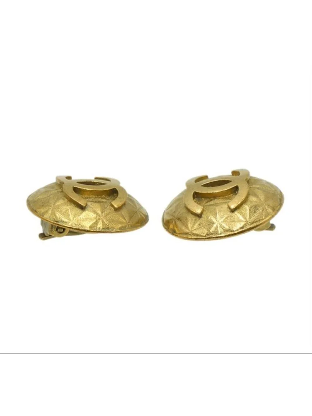 Chanel CC Logo Round Earrings